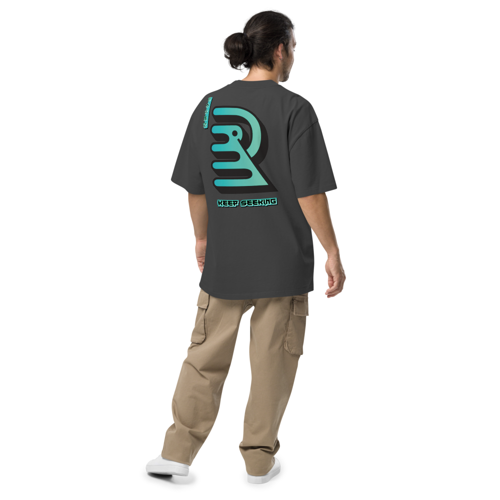 Readar tee — Black, Back, on model