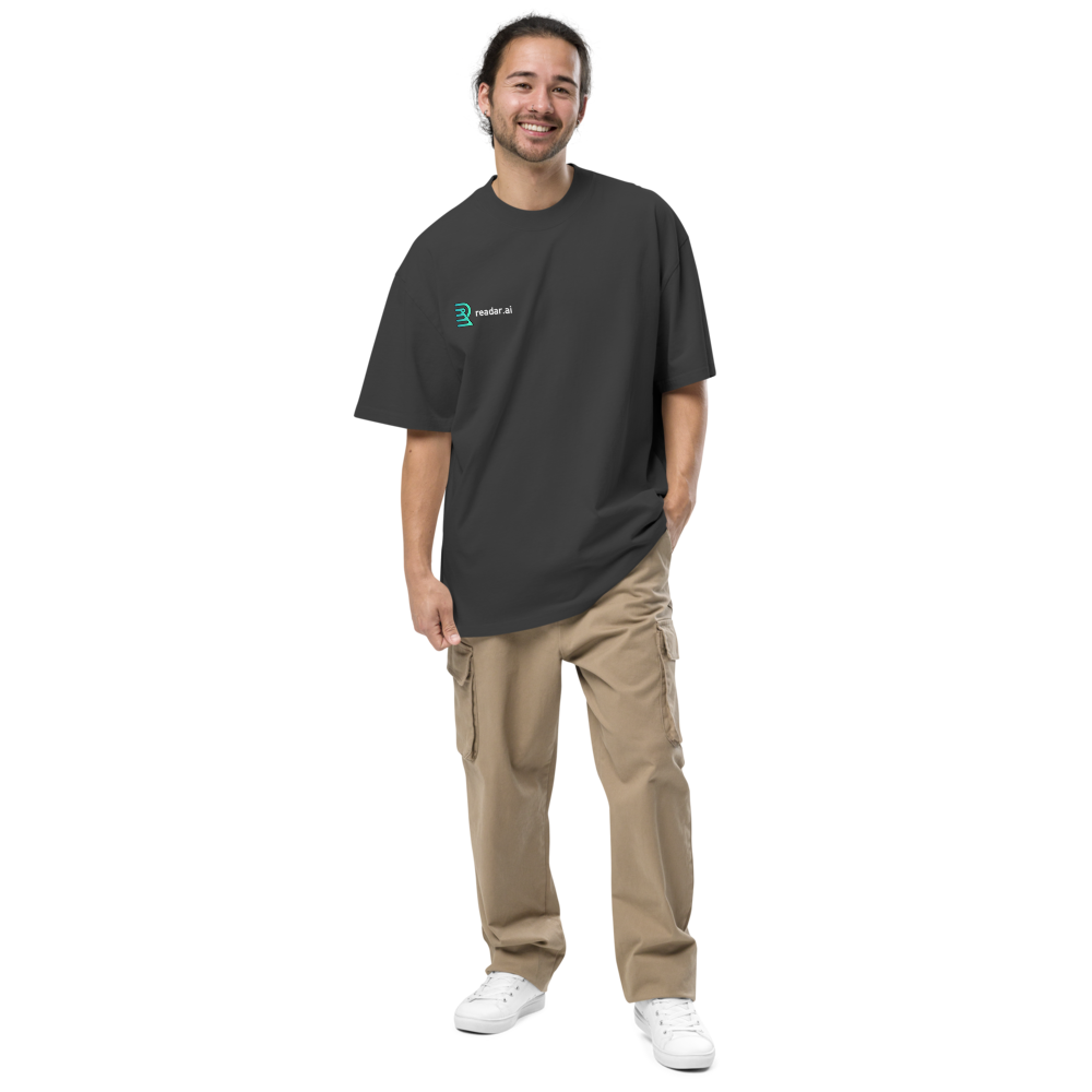 Readar tee — Black, Front, on model